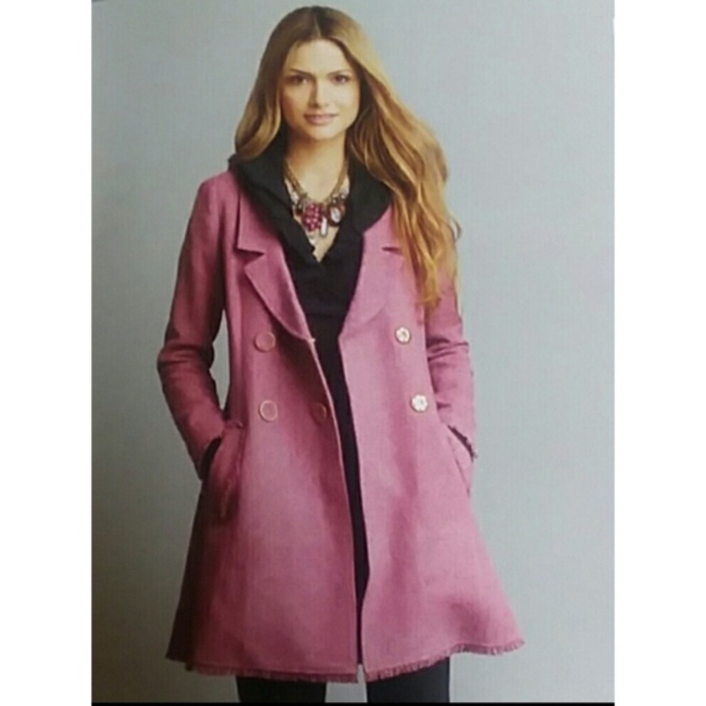 CAbi Madison Avenue Pink Tweed Doublebreasted Coat